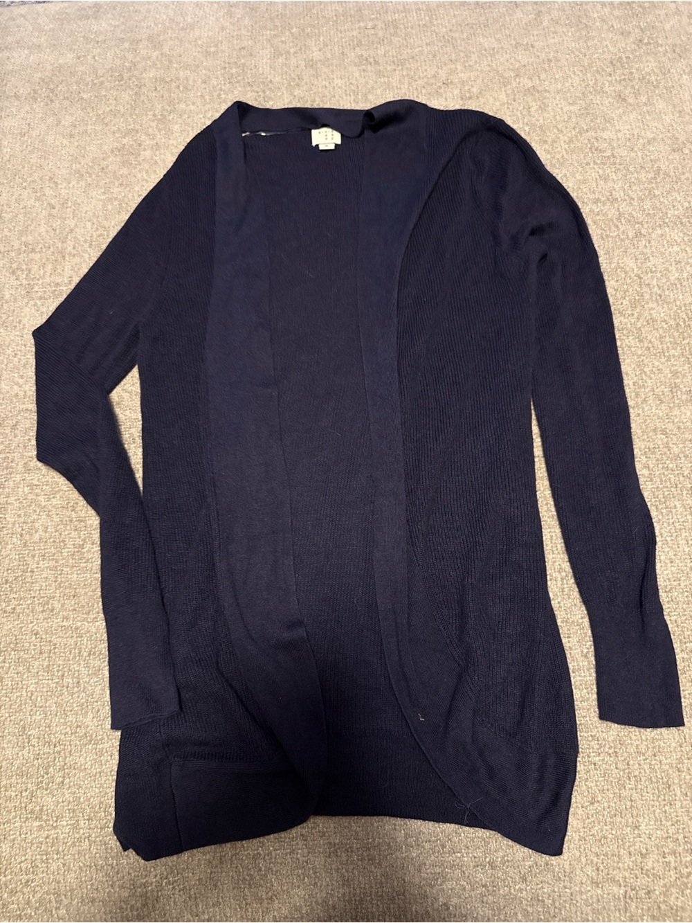 A New Day Navy Open Front Ribbed Cardigan Sweater Size Mediu